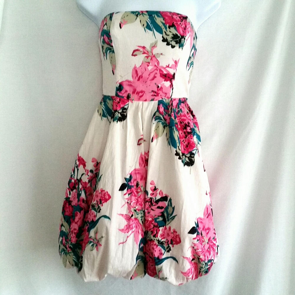 Rue21 Womens Sun Dress Small Strapless puff Skirt - Picture 1 of 7